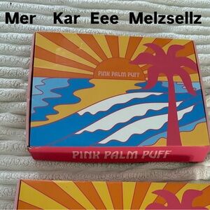 NEW !!  Pink Palm Puff Everything Comes in Waves Hoodie